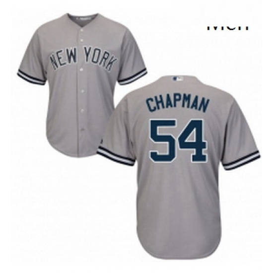 Mens Majestic New York Yankees 54 Aroldis Chapman Replica Grey Road MLB Jersey Mens Majestic New York Yankees 54 Aroldis Chapman Replica Grey Road MLB Jersey