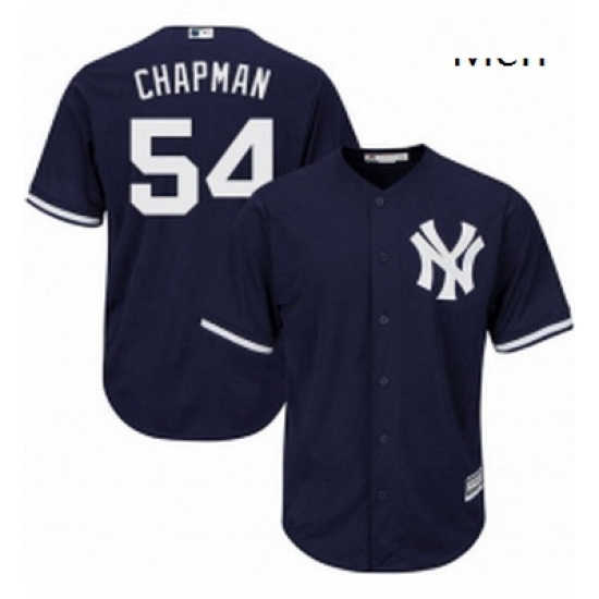 Mens Majestic New York Yankees 54 Aroldis Chapman Replica Navy Blue Alternate MLB Jersey Mens Majestic New York Yankees 54 Aroldis Chapman Replica Navy Blue Alternate MLB Jersey