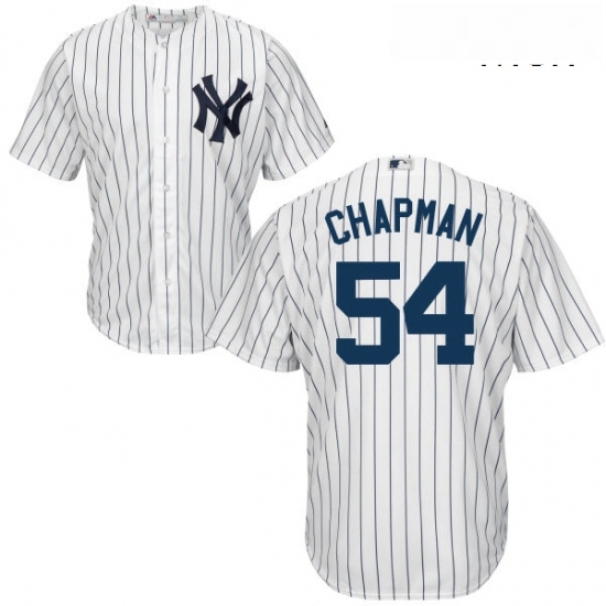 Mens Majestic New York Yankees 54 Aroldis Chapman Replica White Home MLB Jersey Mens Majestic New York Yankees 54 Aroldis Chapman Replica White Home MLB Jersey