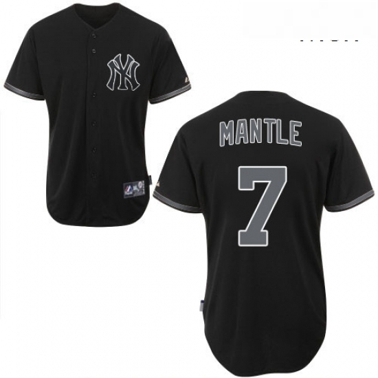 Mens Majestic New York Yankees 7 Mickey Mantle Authentic Black Fashion MLB Jersey Mens Majestic New York Yankees 7 Mickey Mantle Authentic Black Fashion MLB Jersey