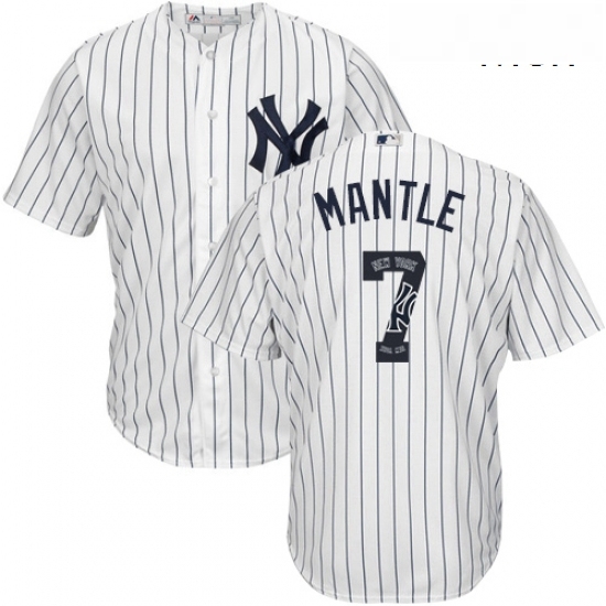 Mens Majestic New York Yankees 7 Mickey Mantle Authentic White Team Logo Fashion MLB Jersey Mens Majestic New York Yankees 7 Mickey Mantle Authentic White Team Logo Fashion MLB Jersey