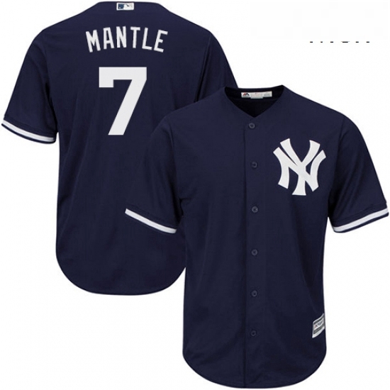 Mens Majestic New York Yankees 7 Mickey Mantle Replica Navy Blue Alternate MLB Jersey Mens Majestic New York Yankees 7 Mickey Mantle Replica Navy Blue Alternate MLB Jersey