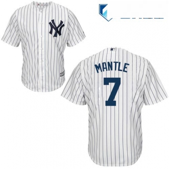 Mens Majestic New York Yankees 7 Mickey Mantle Replica White Home MLB Jersey Mens Majestic New York Yankees 7 Mickey Mantle Replica White Home MLB Jersey