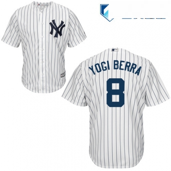 Mens Majestic New York Yankees 8 Yogi Berra Replica White Home MLB Jersey Mens Majestic New York Yankees 8 Yogi Berra Replica White Home MLB Jersey