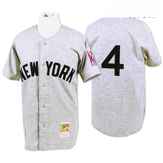 Mens Mitchell and Ness 1939 New York Yankees 4 Lou Gehrig Authentic Grey Throwback MLB Jersey Mens Mitchell and Ness 1939 New York Yankees 4 Lou Gehrig Authentic Grey Throwback MLB Jersey
