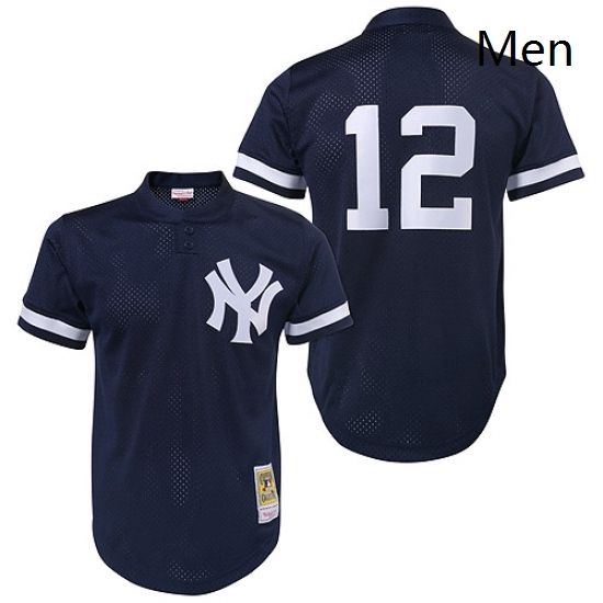 Mens Mitchell and Ness 1995 New York Yankees 12 Wade Boggs Authentic Blue Throwback MLB Jersey Mens Mitchell and Ness 1995 New York Yankees 12 Wade Boggs Authentic Blue Throwback MLB Jersey