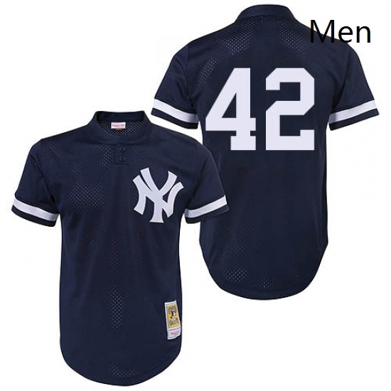 Mens Mitchell and Ness 1995 New York Yankees 42 Mariano Rivera Replica Navy Blue Throwback MLB Jersey Mens Mitchell and Ness 1995 New York Yankees 42 Mariano Rivera Replica Navy Blue Throwback MLB Jersey