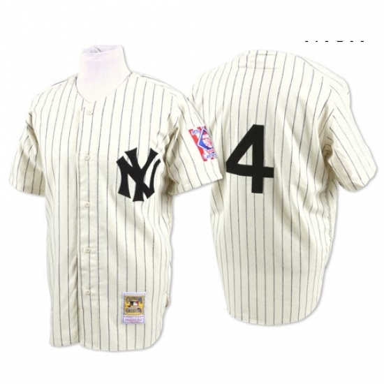 Mens Mitchell and Ness New York Yankees 4 Lou Gehrig Authentic White Throwback MLB Jersey Mens Mitchell and Ness New York Yankees 4 Lou Gehrig Authentic White Throwback MLB Jersey