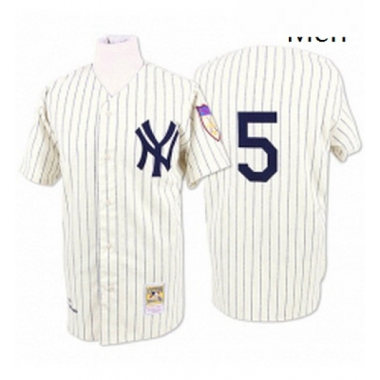 Mens Mitchell and Ness New York Yankees 5 Joe DiMaggio Authentic White Throwback MLB Jersey Mens Mitchell and Ness New York Yankees 5 Joe DiMaggio Authentic White Throwback MLB Jersey