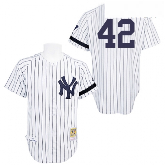 Mens Mitchell and Ness Practice New York Yankees 42 Mariano Rivera Authentic White Throwback MLB Jersey Mens Mitchell and Ness Practice New York Yankees 42 Mariano Rivera Authentic White Throwback MLB Jersey