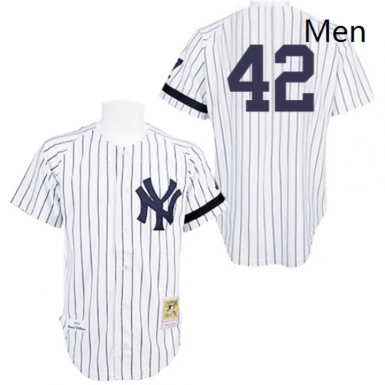 Mens Mitchell and Ness Practice New York Yankees 42 Mariano Rivera Replica White Throwback MLB Jersey Mens Mitchell and Ness Practice New York Yankees 42 Mariano Rivera Replica White Throwback MLB Jersey