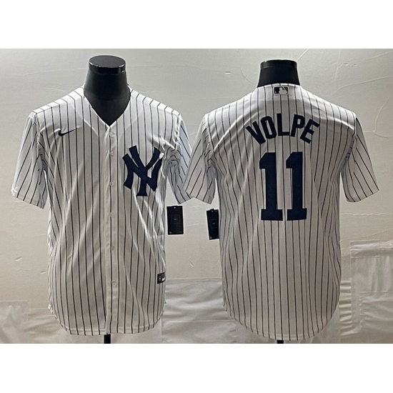 Men's New York Yankees #11 Anthony Volpe White Stitched MLB Cool Base Nike Jersey Men's New York Yankees #11 Anthony Volpe White Stitched MLB Cool Base Nike Jersey