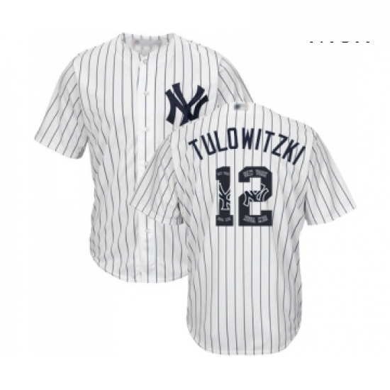 Mens New York Yankees 12 Troy Tulowitzki Authentic White Team Logo Fashion Baseball Jersey Mens New York Yankees 12 Troy Tulowitzki Authentic White Team Logo Fashion Baseball Jersey