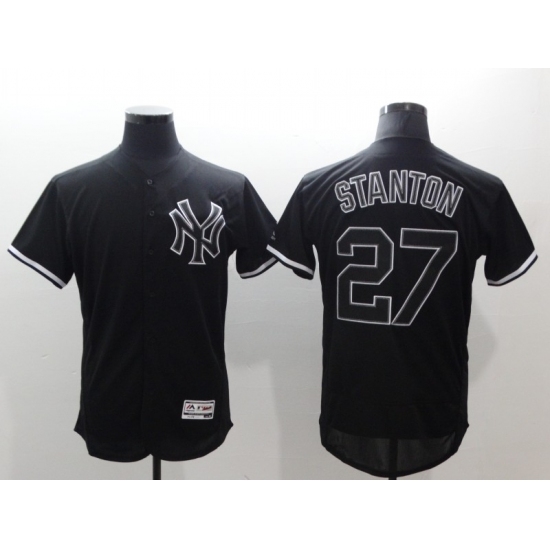 Men's New York Yankees #27 Giancarlo Stanton Authentic Black Fashion Baseball Jersey Men's New York Yankees #27 Giancarlo Stanton Authentic Black Fashion Baseball Jersey