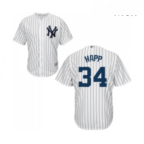Mens New York Yankees 34 JA Happ Replica White Home Baseball Jersey Mens New York Yankees 34 JA Happ Replica White Home Baseball Jersey