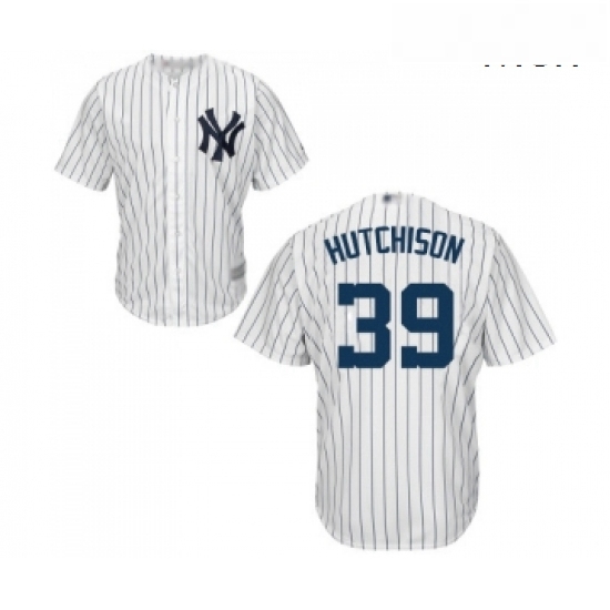 Mens New York Yankees 39 Drew Hutchison Replica White Home Baseball Jersey Mens New York Yankees 39 Drew Hutchison Replica White Home Baseball Jersey