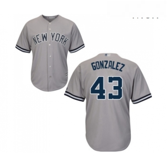 Mens New York Yankees 43 Gio Gonzalez Replica Grey Road Baseball Jersey Mens New York Yankees 43 Gio Gonzalez Replica Grey Road Baseball Jersey