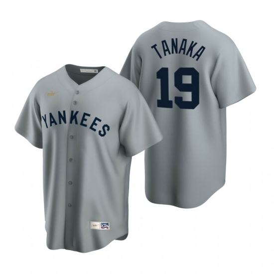 Mens Nike New York Yankees 19 Masahiro Tanaka Gray Cooperstown Collection Road Stitched Baseball Jerse Mens Nike New York Yankees 19 Masahiro Tanaka Gray Cooperstown Collection Road Stitched Baseball Jerse