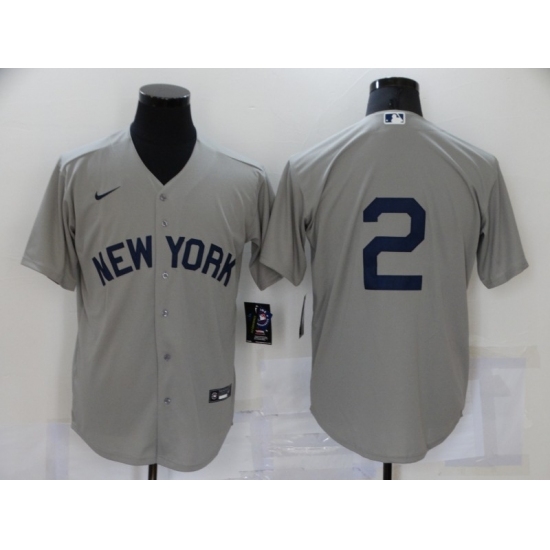 Men's Nike New York Yankees #2 Derek Jeter Authentic Gray Game Jersey Men's Nike New York Yankees #2 Derek Jeter Authentic Gray Game Jersey
