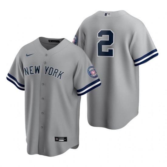 Mens Nike New York Yankees 2 Derek Jeter Gray 2020 Hall of Fame Induction Stitched Baseball Jerse Mens Nike New York Yankees 2 Derek Jeter Gray 2020 Hall of Fame Induction Stitched Baseball Jerse