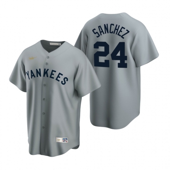 Mens Nike New York Yankees 24 Gary Sanchez Gray Cooperstown Collection Road Stitched Baseball Jerse Mens Nike New York Yankees 24 Gary Sanchez Gray Cooperstown Collection Road Stitched Baseball Jerse