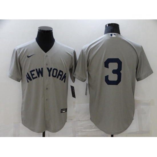Men's Nike New York Yankees #3 Babe Ruth Authentic Gray Game Jersey Men's Nike New York Yankees #3 Babe Ruth Authentic Gray Game Jersey