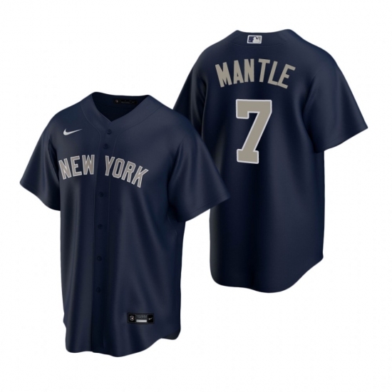 Mens Nike New York Yankees 7 Mickey Mantle Navy Alternate Stitched Baseball Jerse Mens Nike New York Yankees 7 Mickey Mantle Navy Alternate Stitched Baseball Jerse