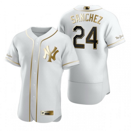 New York Yankees 24 Gary Sanchez White Nike Mens Authentic Golden Edition MLB Jersey New York Yankees 24 Gary Sanchez White Nike Mens Authentic Golden Edition MLB Jersey