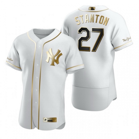New York Yankees 27 Giancarlo Stanton White Nike Mens Authentic Golden Edition MLB Jersey New York Yankees 27 Giancarlo Stanton White Nike Mens Authentic Golden Edition MLB Jersey