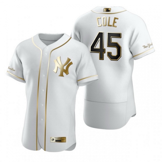 New York Yankees 45 Gerrit Cole White Nike Mens Authentic Golden Edition MLB Jersey New York Yankees 45 Gerrit Cole White Nike Mens Authentic Golden Edition MLB Jersey
