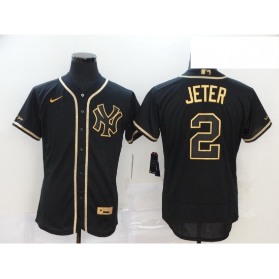 Yankees 2 Derek Jeter Black Gold Nike Flexbase Jersey Yankees 2 Derek Jeter Black Gold Nike Flexbase Jersey