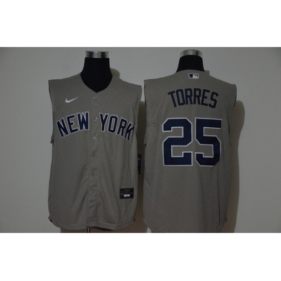Yankees 25 Gleyber Torres Gray Nike Cool Base Sleeveless Jersey Yankees 25 Gleyber Torres Gray Nike Cool Base Sleeveless Jersey