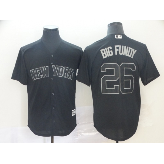 Yankees 26 DJ LeMahieu Big Fundy Black 2019 Players 27 Weekend Player Jersey Yankees 26 DJ LeMahieu Big Fundy Black 2019 Players 27 Weekend Player Jersey