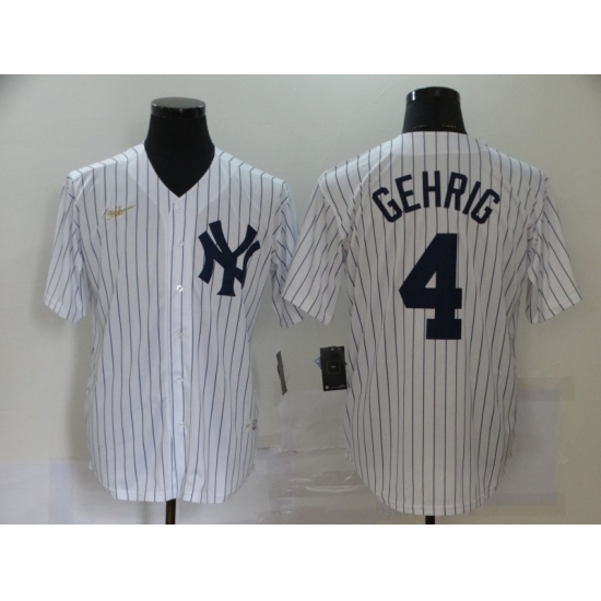 Yankees 4 Lou Gehrig White Nike 2020 Cool Base Jersey Yankees 4 Lou Gehrig White Nike 2020 Cool Base Jersey