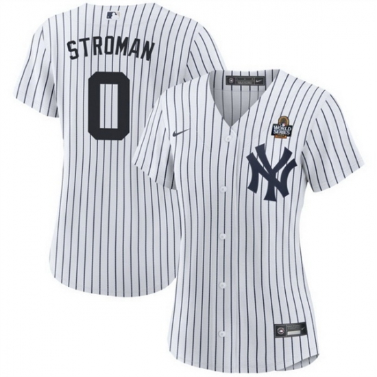 Women New York Yankees 0 Marcus Stroman White 2024 World Series With Name Cool Base Stitched Baseball Jersey Women New York Yankees 0 Marcus Stroman White 2024 World Series With Name Cool Base Stitched Baseball Jersey