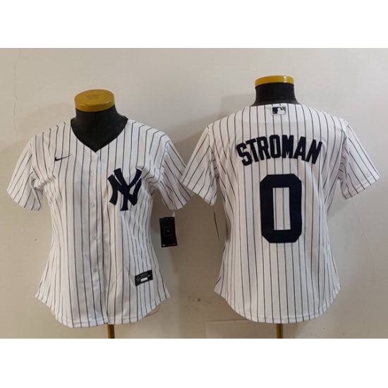 Women New York Yankees 0 Marcus Stroman White Stitched Baseball Jersey Women New York Yankees 0 Marcus Stroman White Stitched Baseball Jersey