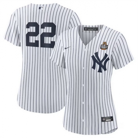 Women New York Yankees 22 Juan Soto White 2024 World Series Cool Base Stitched Baseball Jersey Women New York Yankees 22 Juan Soto White 2024 World Series Cool Base Stitched Baseball Jersey
