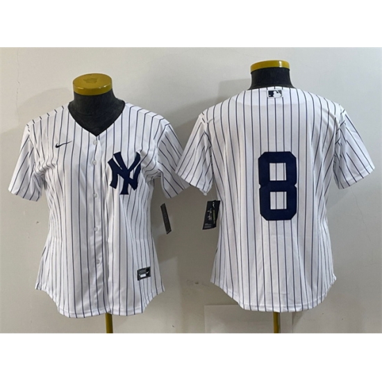 Women New York Yankees 8 Yogi Berra White Stitched Baseball Jersey Women New York Yankees 8 Yogi Berra White Stitched Baseball Jersey