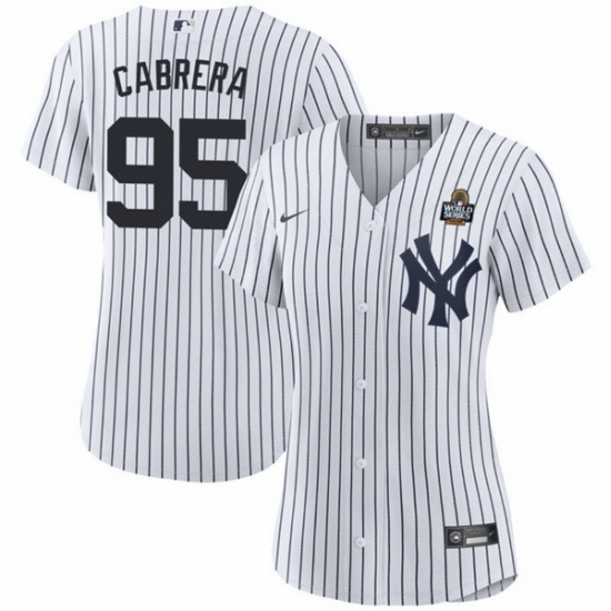 Women New York Yankees 95 Oswaldo Cabrera White 2024 World Series Cool Base Stitched Baseball Jersey Women New York Yankees 95 Oswaldo Cabrera White 2024 World Series Cool Base Stitched Baseball Jersey