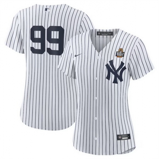 Women New York Yankees 99 Aaron Judge White 2024 World Series Cool Base Stitched Baseball Jersey Women New York Yankees 99 Aaron Judge White 2024 World Series Cool Base Stitched Baseball Jersey
