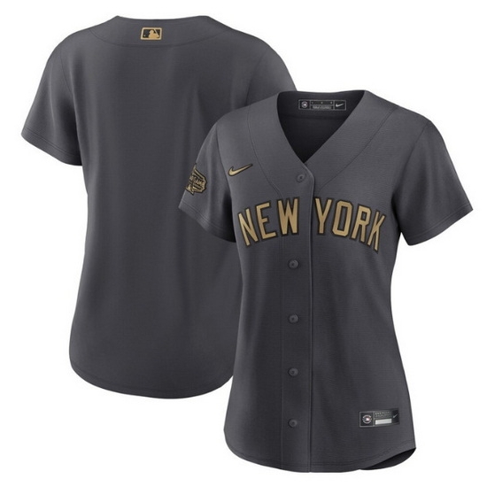 Women New York Yankees Blank 2022 All Star Charcoal Stitched Baseball Jersey 28Run Small 29 Women New York Yankees Blank 2022 All Star Charcoal Stitched Baseball Jersey 28Run Small 29