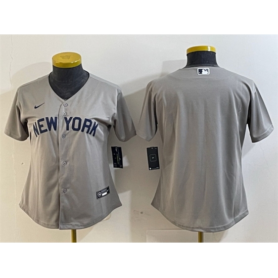 Women New York Yankees Blank Grey Cool Base Stitched Jersey Women New York Yankees Blank Grey Cool Base Stitched Jersey
