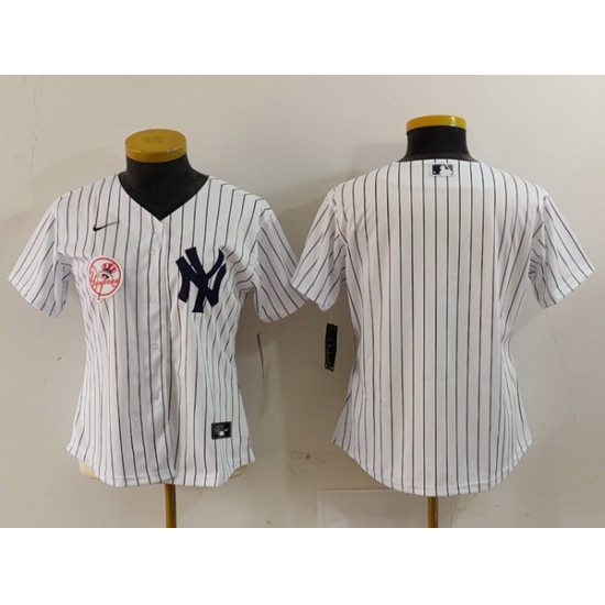 Women New York Yankees White Team Big Logo Cool Base Stitched Jersey 6 Women New York Yankees White Team Big Logo Cool Base Stitched Jersey 6