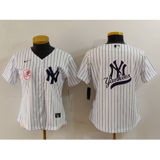 Women New York Yankees White Team Big Logo Cool Base Stitched Jersey Women New York Yankees White Team Big Logo Cool Base Stitched Jersey