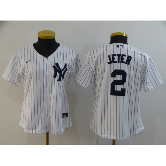 Women Yankees 2 Derek Jeter White Women 2020 Nike Cool Base Jersey Women Yankees 2 Derek Jeter White Women 2020 Nike Cool Base Jersey
