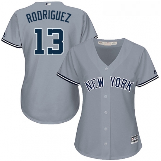 Womens Majestic New York Yankees 13 Alex Rodriguez Authentic Grey Road MLB Jersey Womens Majestic New York Yankees 13 Alex Rodriguez Authentic Grey Road MLB Jersey