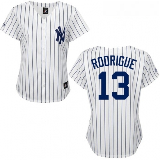 Womens Majestic New York Yankees 13 Alex Rodriguez Authentic WhiteBlack Strip MLB Jersey Womens Majestic New York Yankees 13 Alex Rodriguez Authentic WhiteBlack Strip MLB Jersey