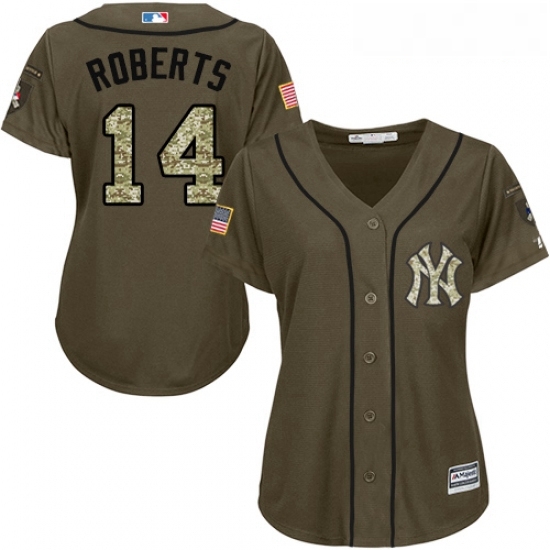 Womens Majestic New York Yankees 14 Brian Roberts Authentic Green Salute to Service MLB Jersey Womens Majestic New York Yankees 14 Brian Roberts Authentic Green Salute to Service MLB Jersey