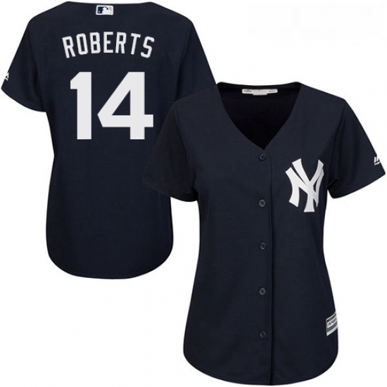 Womens Majestic New York Yankees 14 Brian Roberts Replica Navy Blue Alternate MLB Jersey Womens Majestic New York Yankees 14 Brian Roberts Replica Navy Blue Alternate MLB Jersey