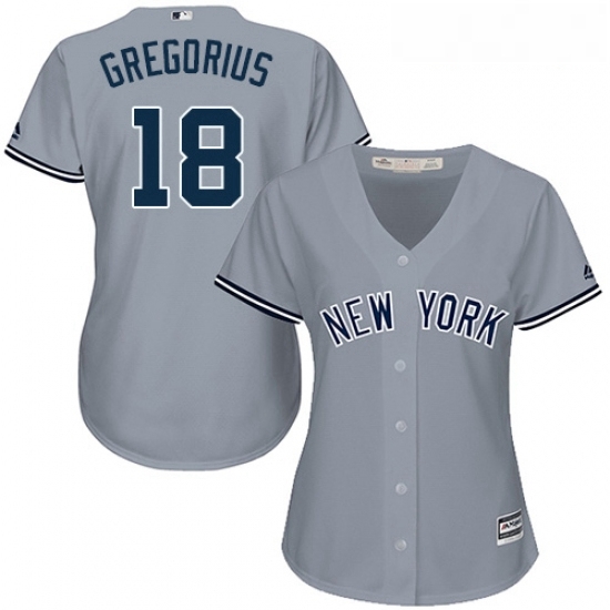 Womens Majestic New York Yankees 18 Didi Gregorius Authentic Grey Road MLB Jersey Womens Majestic New York Yankees 18 Didi Gregorius Authentic Grey Road MLB Jersey